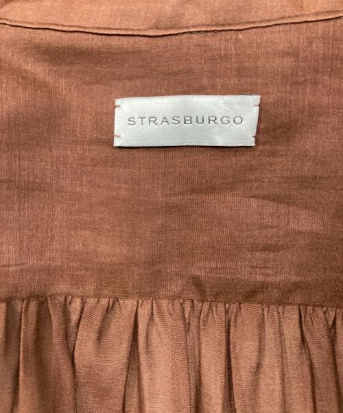 STRASBURGO（ストラスブルゴ）STRASBURGO (ストラスブルゴ) シルク混ボウタイブラウス ブラウン サイズ:S (36)の古着・服飾アイテム