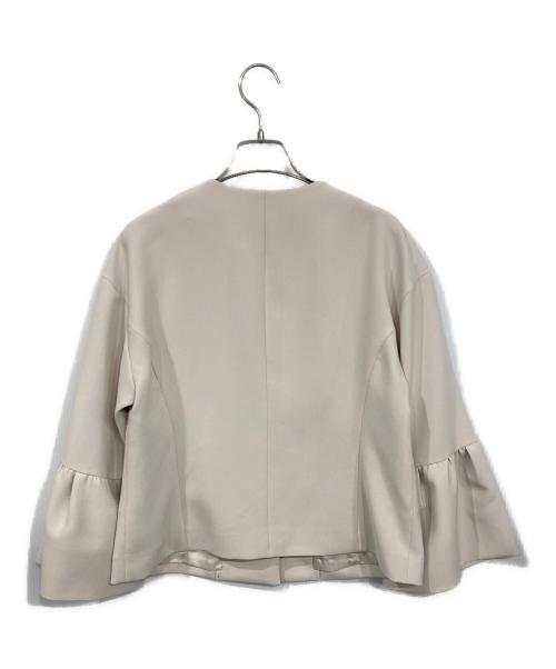 KUMIKYOKU（クミキョク）KUMIKYOKU (クミキョク) コンフォートダブルドレープ ノーカラージャケット ベージュ サイズ:SIZE 2の古着・服飾アイテム