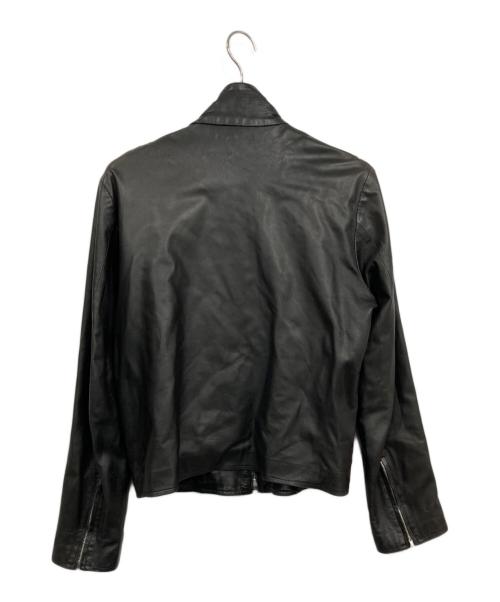 Yohji Yamamoto pour homme（ヨウジヤマモト プールオム）Yohji Yamamoto pour homme (ヨウジヤマモト プールオム) レザージャケット ブラック サイズ:3の古着・服飾アイテム