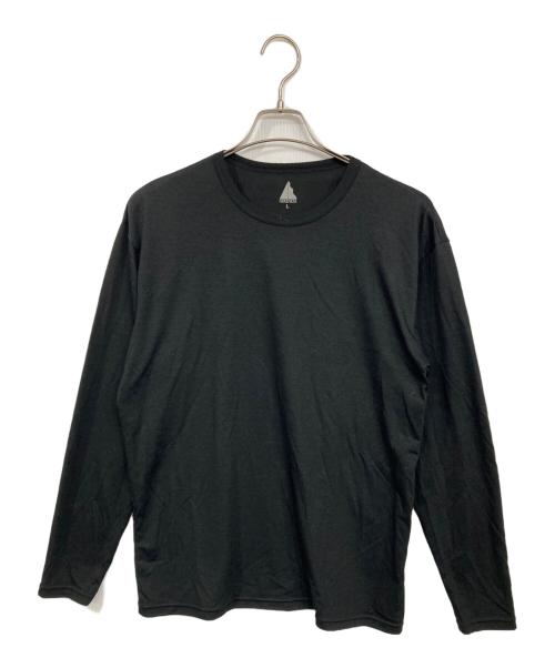 HERENESS（ヒアネス）HERENESS (ヒアネス) DRY WOOL T-SHIRT LONG SLEEVE 2/ドライウールTシャツ ロングスリーブ ブラック サイズ:Lの古着・服飾アイテム