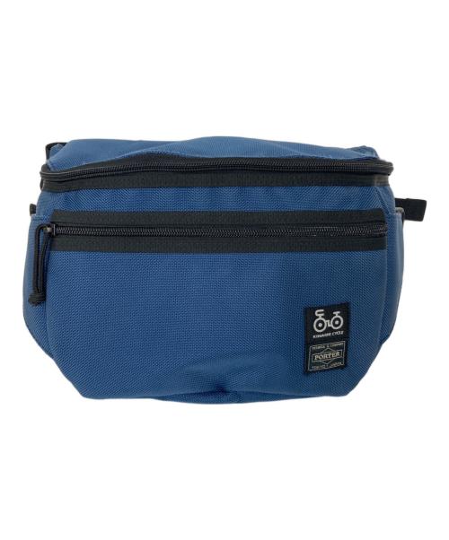 PORTER（ポーター）PORTER (ポーター) 木梨サイクル (キナシサイクル) コラボウエストバッグ ブルーの古着・服飾アイテム