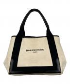 BALENCIAGAバレンシアガ）の古着「ネイビーカバスS」｜ベージュ×ブラック