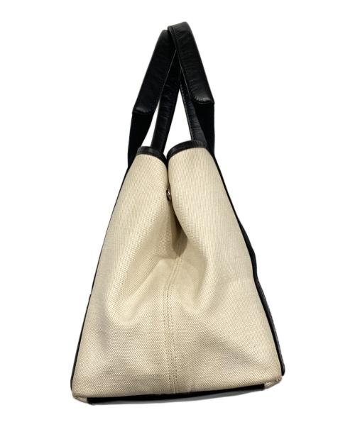 BALENCIAGA（バレンシアガ）BALENCIAGA (バレンシアガ) ネイビーカバスS ベージュ×ブラックの古着・服飾アイテム