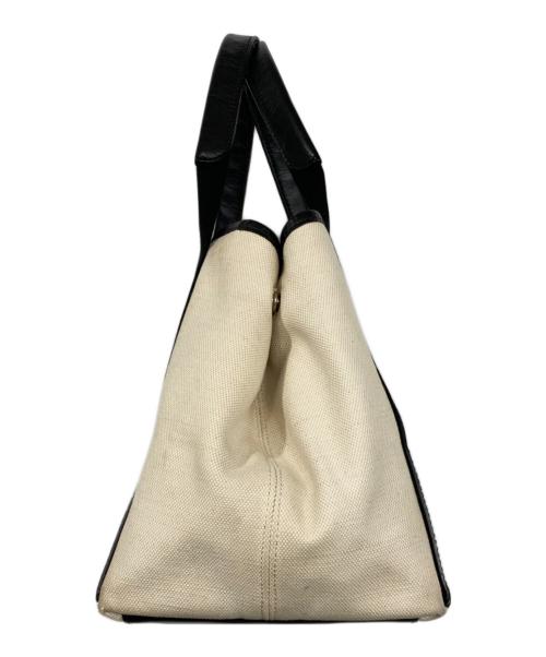 BALENCIAGA（バレンシアガ）BALENCIAGA (バレンシアガ) ネイビーカバスS ベージュ×ブラックの古着・服飾アイテム