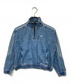 adidasアディダス）の古着「デニムクロップド トラックトップ」｜インディゴ