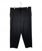 GROUND Yグラウンドワイ）の古着「WOOL GABARDINE WAIST DRAWSTRING PANTS」｜ブラック