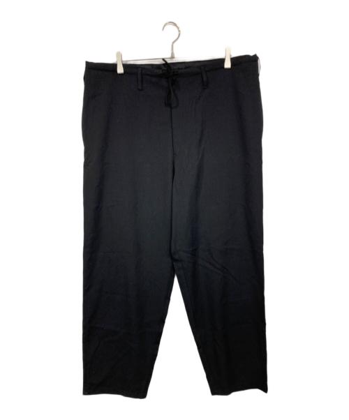 GROUND Y（グラウンドワイ）GROUND Y (グラウンドワイ) WOOL GABARDINE WAIST DRAWSTRING PANTS ブラック サイズ:3の古着・服飾アイテム
