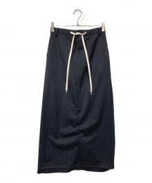 FRAMeWORK（フレームワーク）の古着「TWストライプオーバースリットスカート」｜グレー