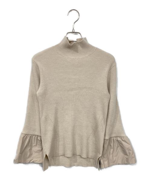 ADAWAS（アダワス）ADAWAS (アダワス) RIBBED KNIT BELL-SLEEVE TOP ベージュ サイズ:FREEの古着・服飾アイテム