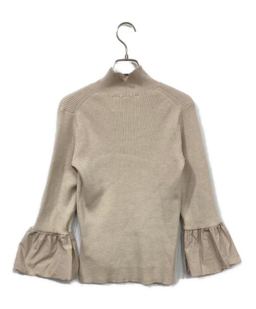 ADAWAS（アダワス）ADAWAS (アダワス) RIBBED KNIT BELL-SLEEVE TOP ベージュ サイズ:FREEの古着・服飾アイテム