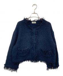 IENA（イエナ）の古着「ツイードニットジャケット」｜ネイビー