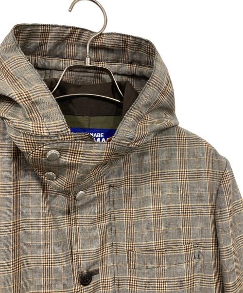 JUNYA WATANABE MAN（ジュンヤワタナベマン）JUNYA WATANABE MAN (ジュンヤワタナベマン) チェックフーデッドジャケット ベージュ サイズ:XSの古着・服飾アイテム