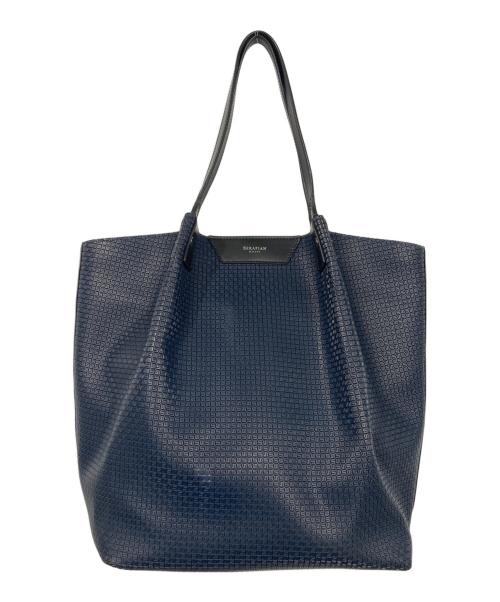 serapian（セラピアン）SERAPIAN (セラピアン) VERTICAL SECRETトートバッグ ネイビーの古着・服飾アイテム