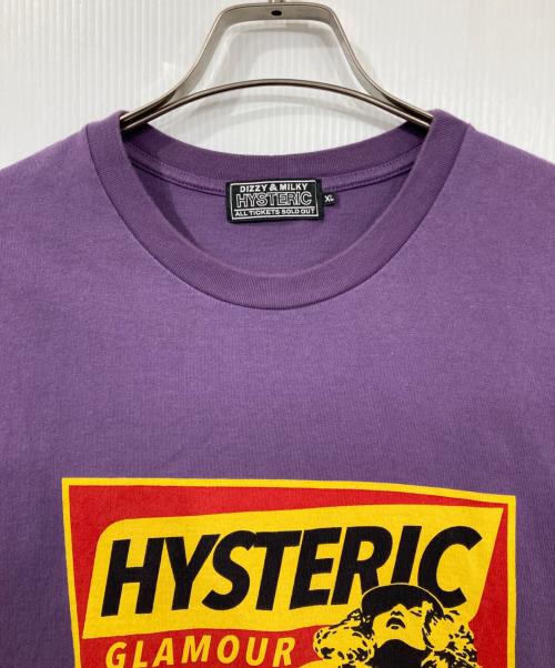 Hysteric Glamour（ヒステリックグラマー）Hysteric Glamour (ヒステリックグラマー) TAKE YOUR TIME Tシャツ パープル サイズ:XLの古着・服飾アイテム