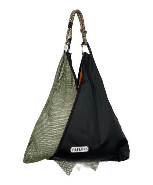 OUTDOOR PRODUCTS（アウトドア プロダクツ）OUTDOOR PRODUCTS (アウトドア プロダクツ) RISLEY (リズレー) トライアングルフリルメッシュBAG ブラック×カーキの古着・服飾アイテム