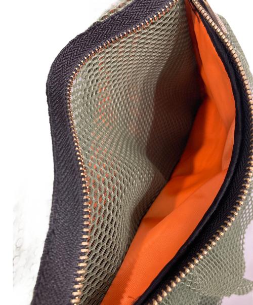 OUTDOOR PRODUCTS（アウトドア プロダクツ）OUTDOOR PRODUCTS (アウトドア プロダクツ) RISLEY (リズレー) トライアングルフリルメッシュBAG ブラック×カーキの古着・服飾アイテム