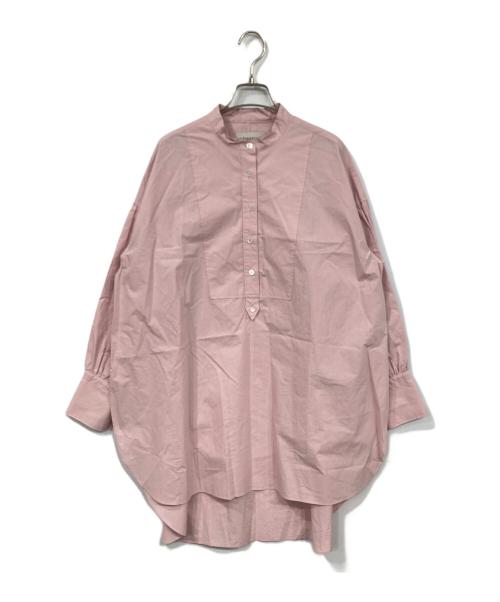 DEPAREILLE（デパリエ）DEPAREILLE (デパリエ) ノーカラーロングシャツ ピンク サイズ:38の古着・服飾アイテム
