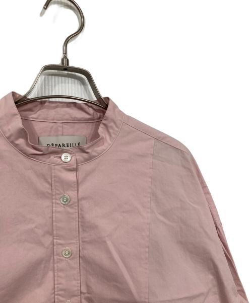 DEPAREILLE（デパリエ）DEPAREILLE (デパリエ) ノーカラーロングシャツ ピンク サイズ:38の古着・服飾アイテム