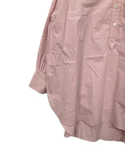 DEPAREILLE（デパリエ）DEPAREILLE (デパリエ) ノーカラーロングシャツ ピンク サイズ:38の古着・服飾アイテム