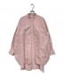 DEPAREILLE（デパリエ）の古着「ノーカラーロングシャツ」｜ピンク
