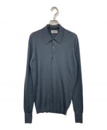 JOHN SMEDLEY（ジョンスメドレー）の古着「ニットポロシャツ」｜グレー