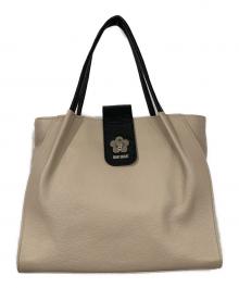 MARY QUANT（マリークヮント）の古着「カスタムメイドレザーバッグ」｜ベージュ