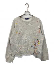 POLO RALPH LAUREN（ポロ・ラルフローレン）の古着「ペイント加工スウェット」｜グレー