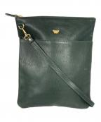 Hamanoハマノ）の古着「レザーショルダーバッグ」｜グリーン