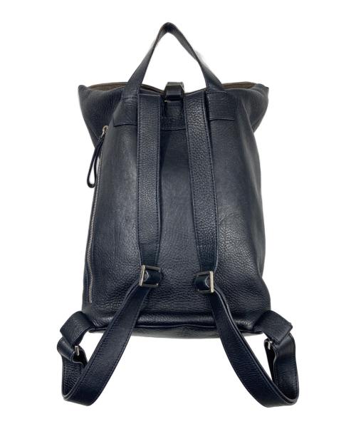 HIROFU（ヒロフ）HIROFU (ヒロフ) ロールトップレザーリュック ダークブルーの古着・服飾アイテム