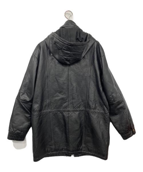 古着（フルギ）古着 (フルギ) 古着レザーダッフルコート ブラック サイズ:表記消えの古着・服飾アイテム
