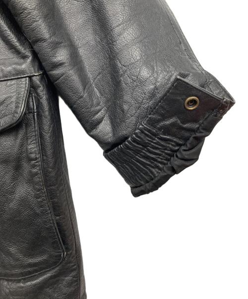古着（フルギ）古着 (フルギ) 古着レザーダッフルコート ブラック サイズ:表記消えの古着・服飾アイテム
