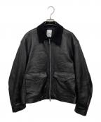 LA BOUCLEラ ブークル）の古着「LAMB LEATHER FLIGHT ジャケット」｜ブラック