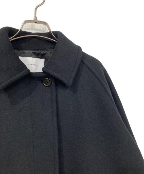 FRAMeWORK（フレームワーク）FRAMeWORK (フレームワーク) ラムウールMIXシャルムバルカラーコート ブラック サイズ:38の古着・服飾アイテム