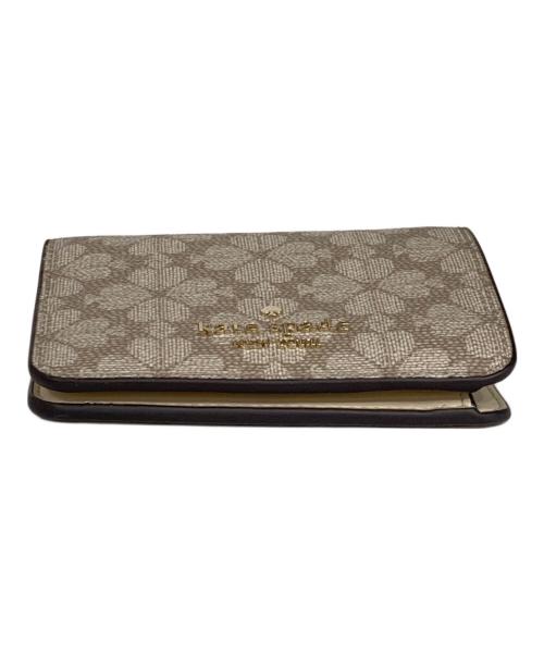Kate Spade（ケイトスペード）Kate Spade (ケイトスペード) スペード フラワー スモール バイフォールド ウォレット ベージュの古着・服飾アイテム