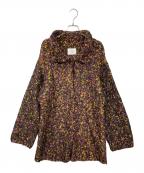 Ameriアメリ）の古着「FUNNY YARN KNIT JACKET」｜ブラック×ピンク