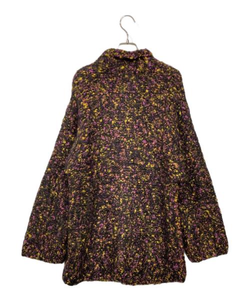 Ameri（アメリ）AMERI (アメリ) FUNNY YARN KNIT JACKET ブラック×ピンク サイズ:Fの古着・服飾アイテム