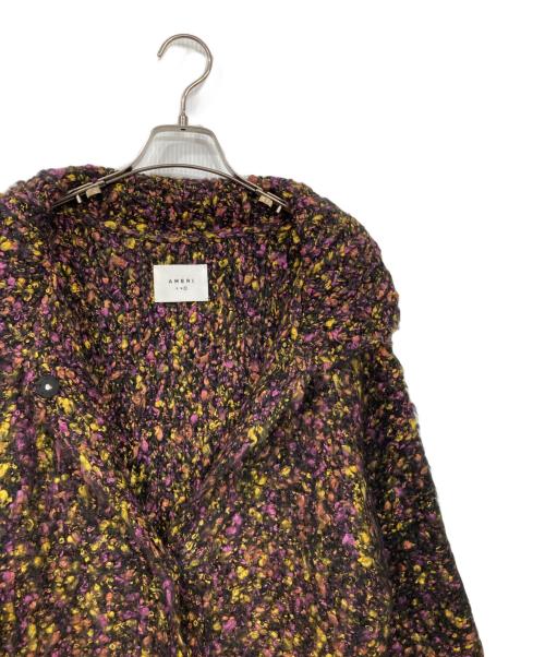 Ameri（アメリ）AMERI (アメリ) FUNNY YARN KNIT JACKET ブラック×ピンク サイズ:Fの古着・服飾アイテム