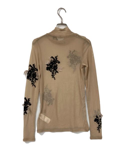 Ameri（アメリ）AMERI (アメリ) UND FUR EMBROIDERY SKIN TOP ベージュ サイズ:Fの古着・服飾アイテム