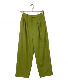 CLANE（クラネ）の古着「ベーシックタックパンツ」｜黄緑