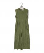 CLANEクラネ）の古着「スクエアスリーブオールインワン」｜グリーン