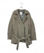 CLANEクラネ）の古着「ミックスループツイードボックスコート」｜グリーン