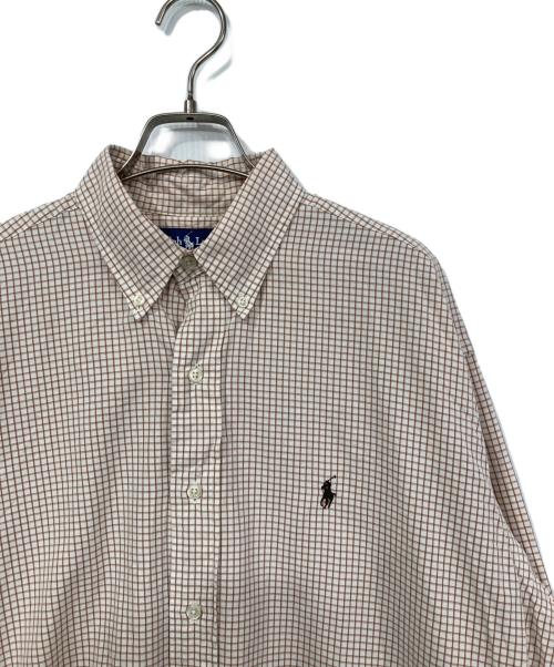 RALPH LAUREN（ラルフローレン）RALPH LAUREN (ラルフローレン) チェックBDシャツ ホワイト×ブラウン サイズ:Mの古着・服飾アイテム