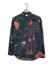PAUL SMITH（ポールスミス）の古着「総柄シャツ」｜ブラック