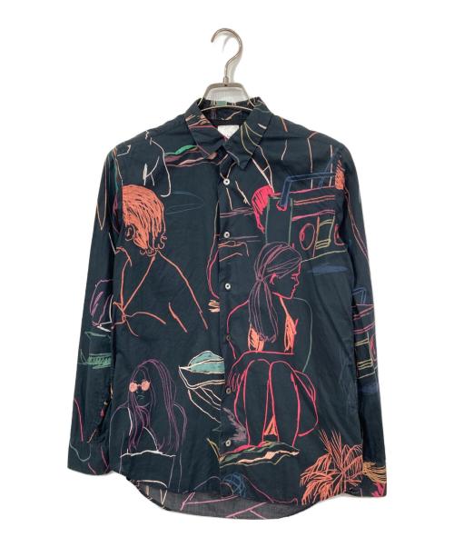 PAUL SMITH（ポールスミス）Paul Smith (ポールスミス) 総柄シャツ ブラック サイズ:SMALLの古着・服飾アイテム