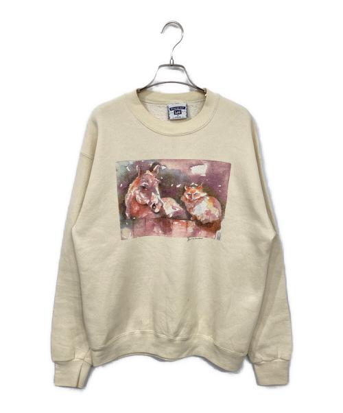 LEE（リー）LEE (リー) クルーネックスウェット ベージュ サイズ:Mの古着・服飾アイテム