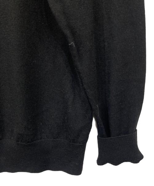 UNIVERSAL LANGUAGE（ユニバーサルランゲージ）UNIVERSAL LANGUAGE (ユニバーサルランゲージ) メリノウール天竺ポロニット ブラック サイズ:Mの古着・服飾アイテム