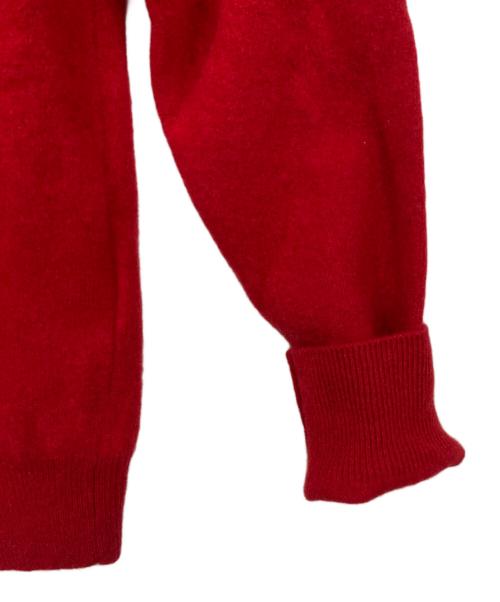 PLAY COMME des GARCONS（プレイコムデギャルソン）PLAY COMME des GARCONS (プレイコムデギャルソン) ラインストーンハートロゴカーディガン レッド サイズ:XSの古着・服飾アイテム