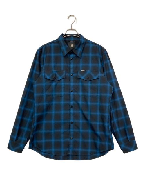 G-STAR RAW（ジースターロゥ）G-STAR RAW (ジースターロゥ) オンブレシャツ ブルー サイズ:XLの古着・服飾アイテム