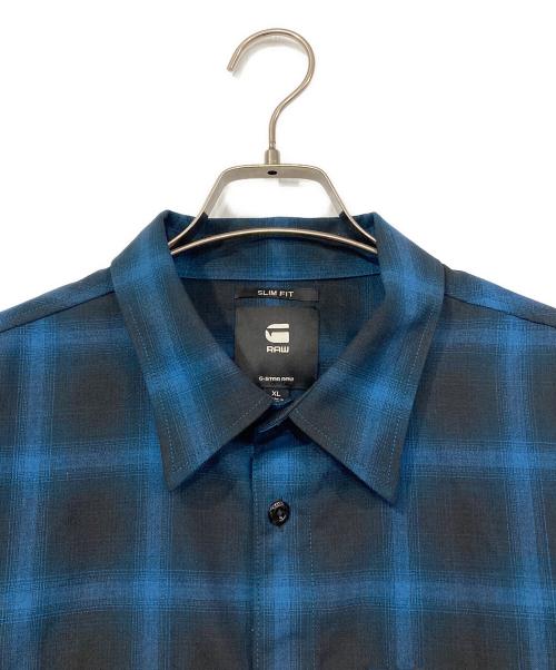 G-STAR RAW（ジースターロゥ）G-STAR RAW (ジースターロゥ) オンブレシャツ ブルー サイズ:XLの古着・服飾アイテム