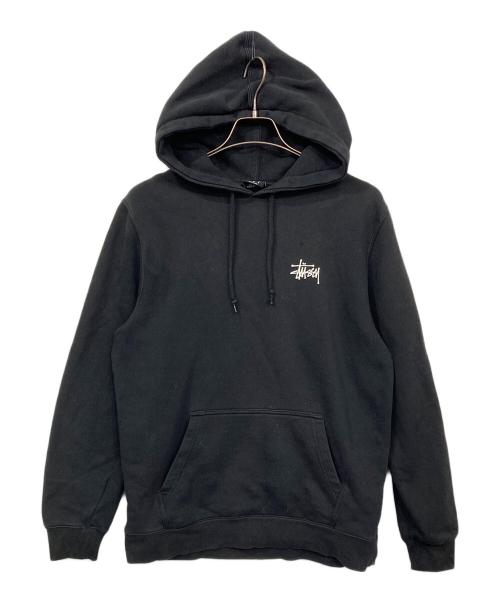 stussy（ステューシー）stussy (ステューシー) ロゴプリントフーディー ブラック サイズ:Mの古着・服飾アイテム
